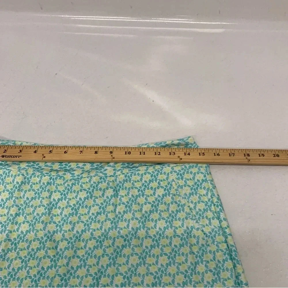 Jerdog Skort Skirt Large Pull‎ On Athletic Pockets Nylon Green Print Golf Tennis